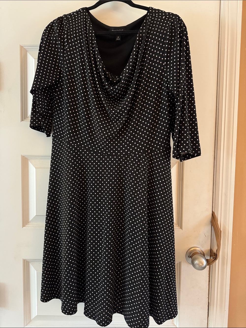 Enfocus Studio| Black and White | Polka Dot | Midi Dress